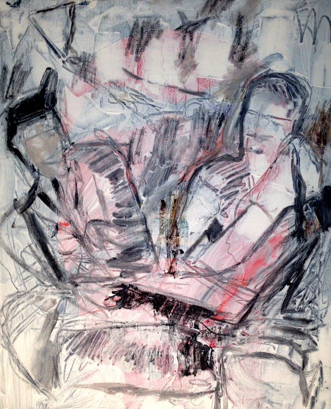 Untitled (Absence Study). Acrylic and charcoal on canvas. 16" x 20" 