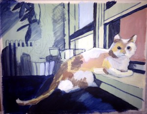 Monster Study #1. Acrylic and graphite on heavyweight paper. 11" x 14"