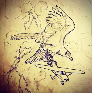 Thunderbird (initial pen drawing) 