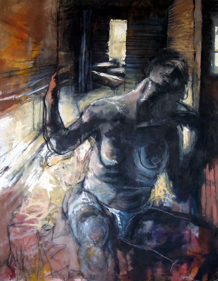 Rising Figure (Madone noire). Acrylic & charcoal on canvas. 48" x 52"