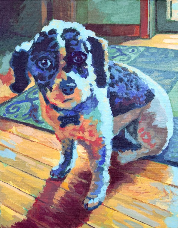 Oreo. Acrylic on canvas. 8" x 10"