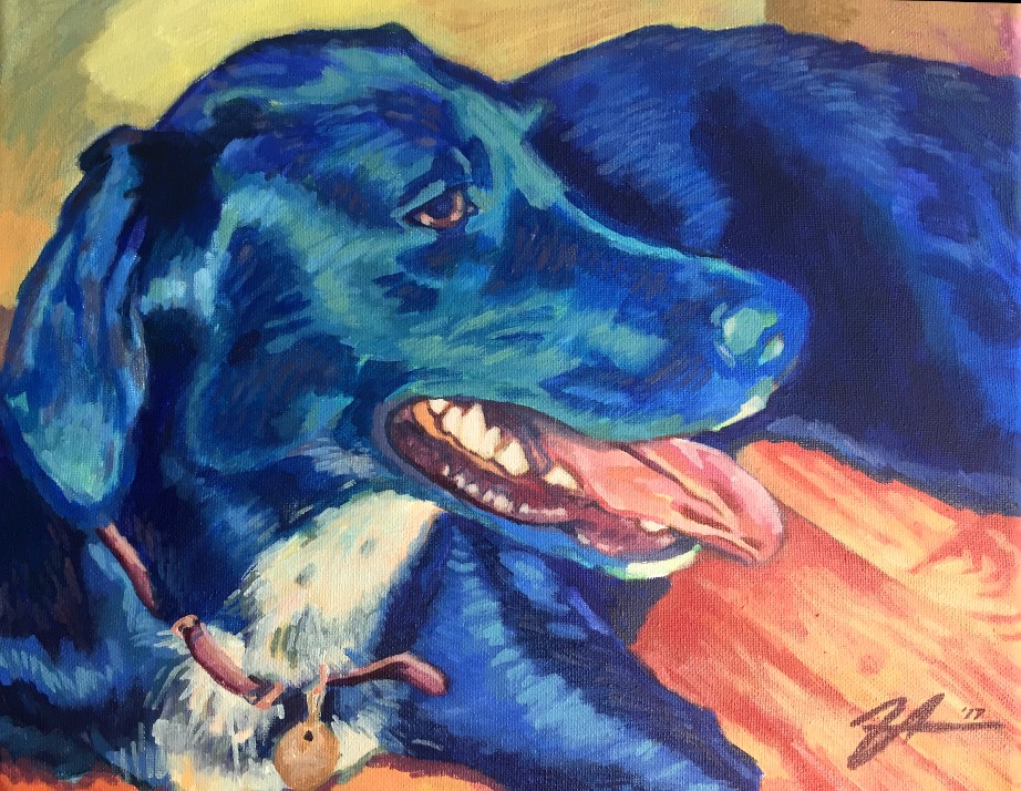 Schatzie. Acrylic on canvas. 11" x 14"