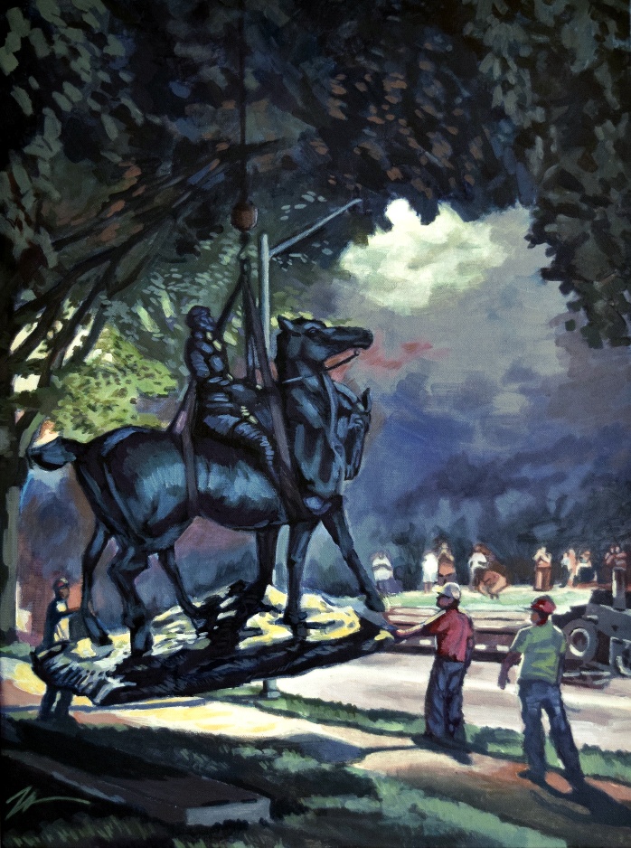 Flight of General Robert E. Lee. Acrylic on canvas. 18" x 24"