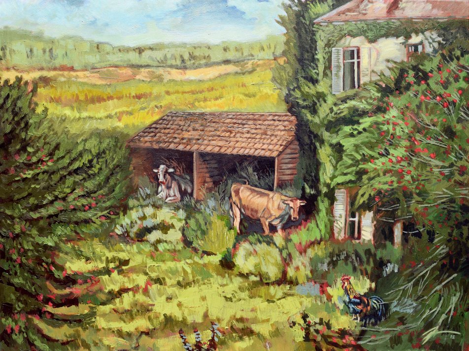 Dans La Campagne. Acrylic on canvas. 30